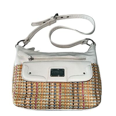 #ad Stone amp; Co White amp; Colorful Straw Shoulder Bag Purse Spring Summer Cute Light $22.00