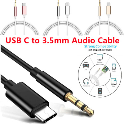 #ad USB C Audio Cable USB Type C to 3.5mm Audio Cable AUX Car Audio Cord Adapter $4.99