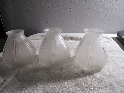#ad Antique Frosted Glass Lamp Shades 2.25#x27;#x27; top $59.99