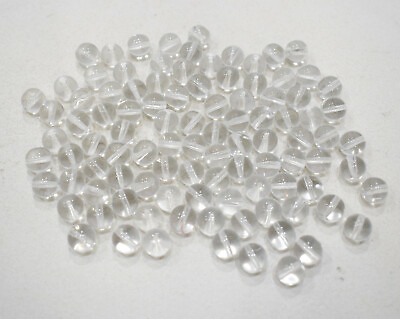 #ad Beads Czechoslovakian Clear Glass Round Beads 10mm $3.65