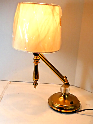 #ad #ad Colonial Adjustable Arm Vintage Brass Table Desk Lamp w New Shade 15quot;H $29.91