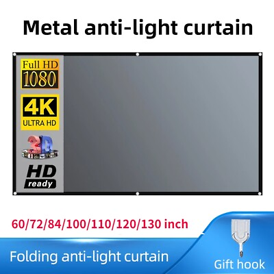 #ad 3D High Brightness Projector Screen Anti Light Metal screen with Hooks 4:3 16:9 $43.04