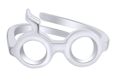 #ad Lightning Scar Glasses Adjustable Ring in 14K Gold Plated Sterling Silver $37.79
