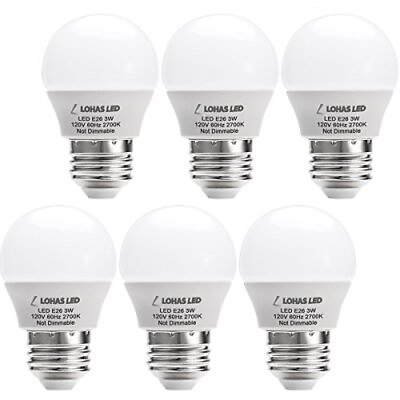 #ad LOHAS 3W LED Light Bulb G14 LED 25W Equivalent Light E26 Medium Base Warm W... $26.05