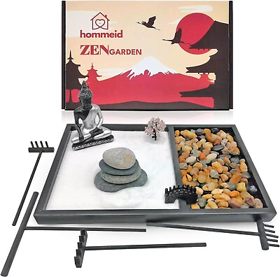 #ad Zen Garden for Desk – Japanese Zen Garden Kit – Mini Zen Garden for Home Office $32.48