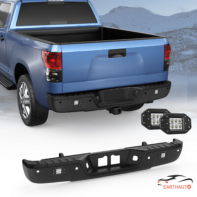 #ad New Black Rear Bumper Step Pad w Light For 07 13 Toyota Tundra SR5 w Sensor Hole $315.79
