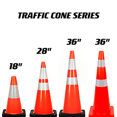 #ad 18quot; 28quot; 36quot; PVC Traffic Safety Cone Series Fluorescent Reflective Parking Cone $391.99