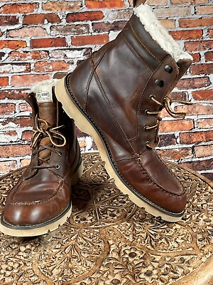 #ad Sperry Top Sider Lug Sherpa Lined Leather Chukka Boots Men#x27;s 10M Waterproof $65.95