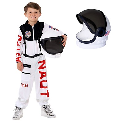 #ad Kids Astronaut Costume Helmet Boys Girls NASA Space Suit Spaceman Halloween $32.95