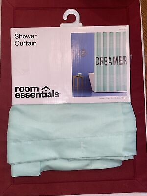 #ad New Room Essentials Fabric Shower Curtain 72x72 DREAMER Green Grey amp; White $11.37