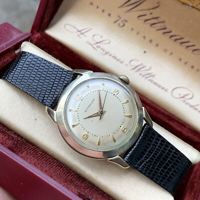 #ad Vintage 50#x27;s Wittnauer Cal. 10ESB 10K Gold Filled Wristwatch w Original Box $225.00