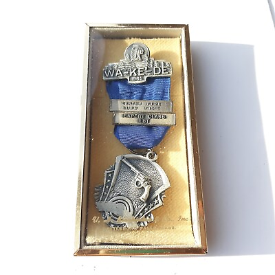 #ad WA KE#x27; DE Range Bristol Indiana 1965 Center Fire Slow Fire Shooting Medal $15.00