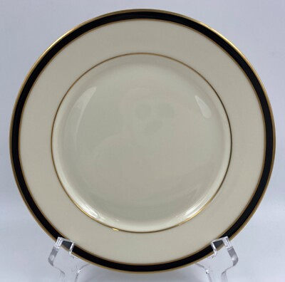 #ad Lenox Urban Lights Bread Butter Plate s Black Band Gold Trim American Home $5.49
