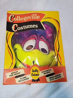 #ad Vintage Collegeville Looney Tunes Road Runner Costume amp; Mask Child Sz MED 8 10 $35.00