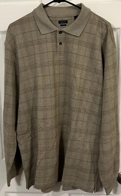 #ad Van Heusen Studio Pullover Striped Sweater Men Size L Tan $19.97