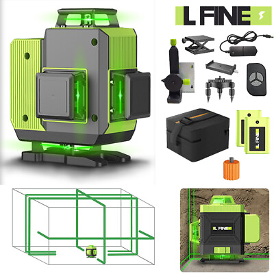 #ad L FINE 16 Line 4D 360° Rotary Green Laser Level Self Leveling Measure Tool New $55.78