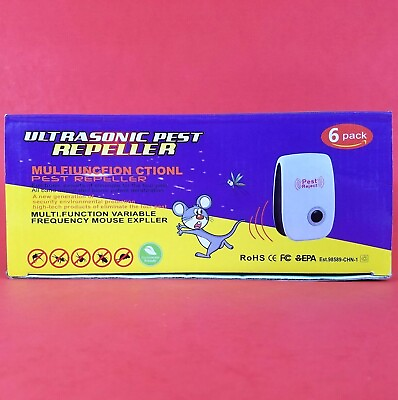 #ad NEW 6 Pack Ultrasonic Pest Repeller Reject Mice Insect Mosquito Cockroach Killer $8.94
