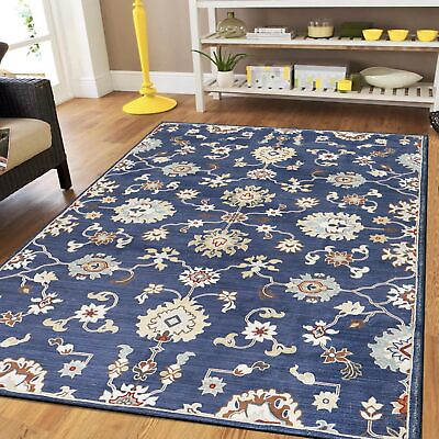 #ad Floral Medallion Area Rugs 4x6 Vintage Boho Distressed Low Pile Faux Wool Acc... $28.26