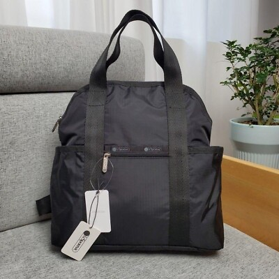 #ad LeSportsac Black Backpack Tote Bag Shoulder Bag 35×33×14cm New F S from Japan $115.99