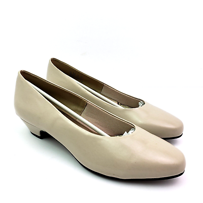 #ad Soft Style Angel II Womens Size 10 Bone Smooth Slip On Formal Pumps Shoes H79652 $25.68