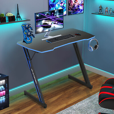 #ad 39quot; Gaming Desk Modern Z shaped Computer Desk W spacious Desktop For Home Office $60.89