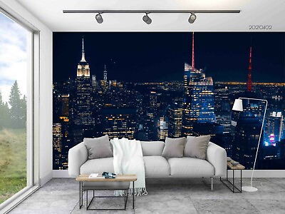 #ad 3D Night City Building Wallpaper Wall Mural Removable Self adhesive 66 AU $349.99