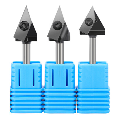 #ad Chamfer Router Bit Carbide Insert V Groove CNC Milling Router Bits 1 4#x27;#x27; Shank $34.99