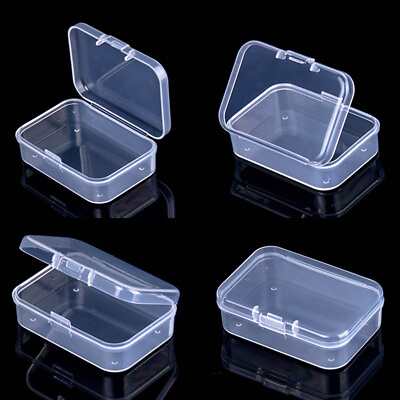 #ad #ad New Mini Square Clear Plastic Small Box Jewelry Storage Container Beads Case $1.02