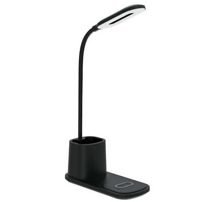 #ad US LED Desk Lamp with Wireless Charger USB Charging Port Table Lamp Black $24.00