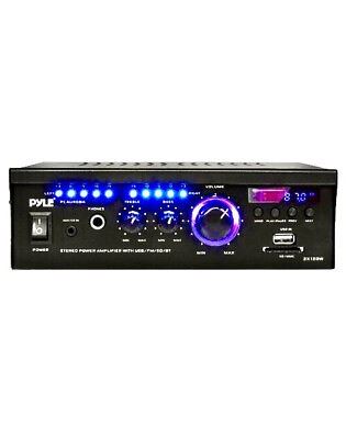 #ad Pyle Home Audio Bluetooth Amplifier with USB SD AUX and RCA Inputs $79.99