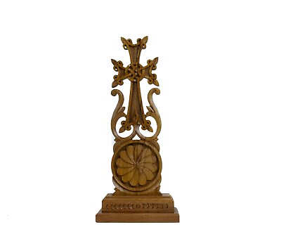 #ad Light brown Wooden quot;KHACHKARquot; Cross for Desk best Armenian gift souvenir $54.89