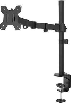 #ad Basics Single Computer Monitor Stand Height Adjustable Desk Arm Mount Steel Bl $49.99