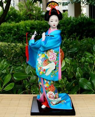 #ad Japanese Brocade Kimono Kabuki Geisha Figure Figurine Statue Decor 05# 30cm Doll $17.51