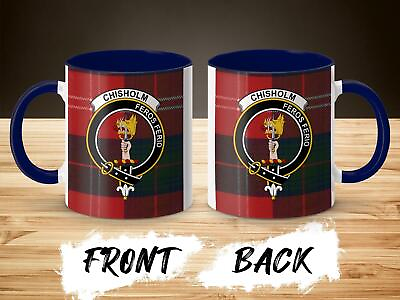 #ad Chisholm Clan Crest Mug Scottish Heritage Coffee Cup Unique Tartan Gift Idea $21.11