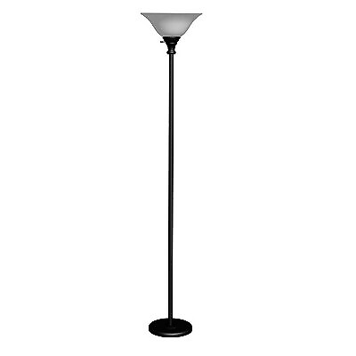 #ad 70quot; 3 way Metal Torchiere Floor lamp with Glass Shade Black Cal Lighting $27.99