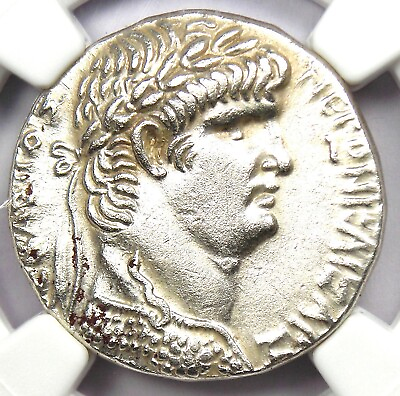 #ad Nero AR Tetradrachm Silver Roman Antioch Coin 63 AD Certified NGC AU $1087.75