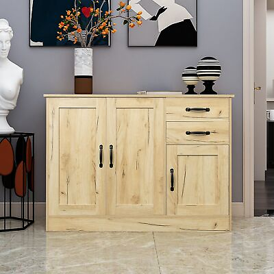 #ad Modern Wood Buffet Sideboard 2 Doors 1 Storage 2 Drawers Entryway Cabinet $261.72