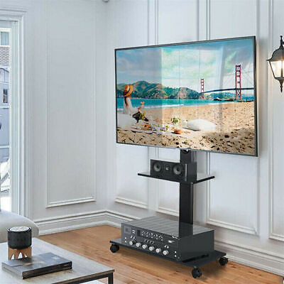 #ad Portable Tilt TV Cart w Locking Wheels amp; Shelf for 32 65 Inch Plasma LCD LED $65.91