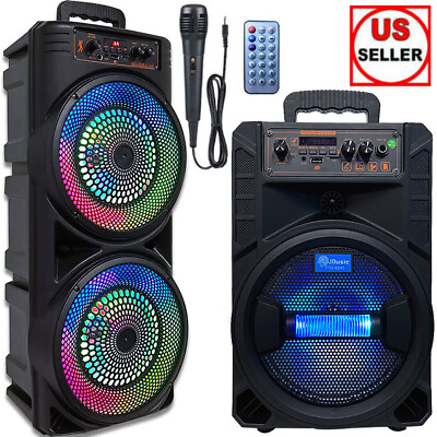 #ad #ad 5000W Portable Bluetooth Speaker Sub woofer Heavy Bass Sound System PartyRemote $36.95