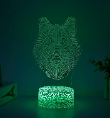 #ad Wolf Series Birthday Christmas Gift 7 16 Color Remote Touch Bedroom Night Light $23.57