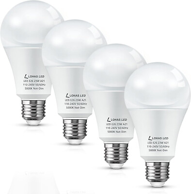 #ad A21 LED Light Bulb 2500 Lumens Lamp 4 Pack 150W 200W 23 Watt Daylight 5000K $19.99