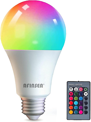 #ad RGB Color Changing Light Bulbs with Remote9W RGB LED Light BulbsA19 E27 Warm W $14.26