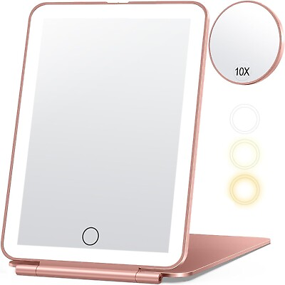 #ad Rechargeable Portable Ultra Thin LED Makeup Mirror w 10X Magnification $16.99