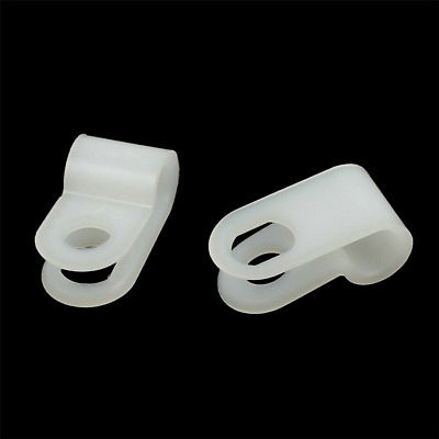 #ad 1 8quot; 1 4quot; 1quot; Nylon R Type Cable Clamp Clip Cord Wire Organizer Fastener Clear $6.99
