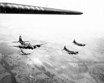 #ad B 17 Flying Fortress Bombers Formation 384th Bomb Group WWII WW2 8x10 Photo 87b $7.43