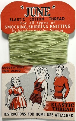#ad 1950s Vintage June Cotton Thread. Original Display Card quot;Superb Graphicsquot; NOS $11.00