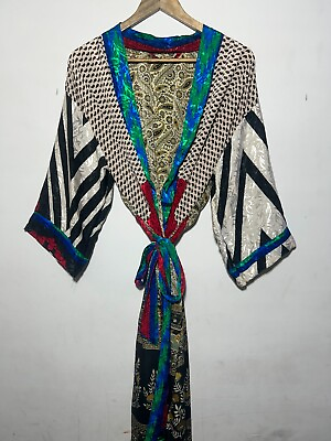 #ad Bridal Robe Silk Kimono Robe Dressing Gown Vintage Kimono Baho Kimono $29.98