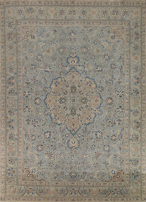 #ad Blue Floral Tebriz Traditional Hand made Living Room Semi Antique Area Rug 9x13 $1265.00