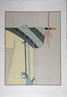 #ad Vintage Chinese Water Painting on Silk Japanese traditional Kimono illustration $95.00