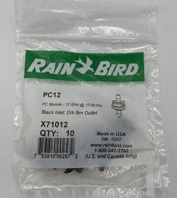 #ad Rain Bird PC12 Spot Drip 12 GPH Pressure Compensating Emitter Dark Brown $23.27